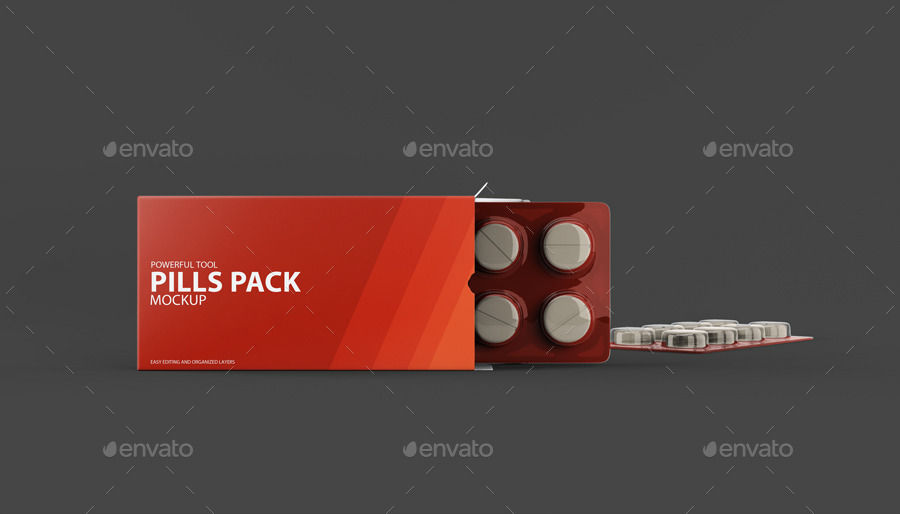Pills Package Blister Box Mockup by L5Design GraphicRiver